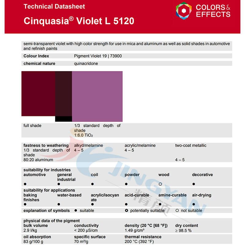 BASF Cinquasia Violet L5120/R NRT-20(V.19)巴斯夫有机颜料紫L5120